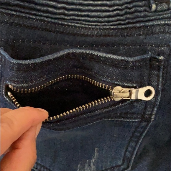 Rock Revival Camille Skinny Moto Distressed Jeans – Size 27 – Dark Wash - Picture 8 of 12